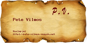 Pete Vilmos névjegykártya
